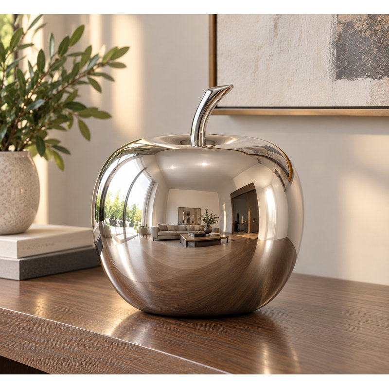 3662 XL All Shiny Silver Apple, 13" H x 11" W x 11" D, Silver