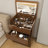 3-in-1 Vanity Desk with Flip Top Lighted Mirror & Storage Stool, Compact Makeup Dressing Table for Bedroom, Bathroom, or Dressing Room (23.L, Walnut)-1660461498