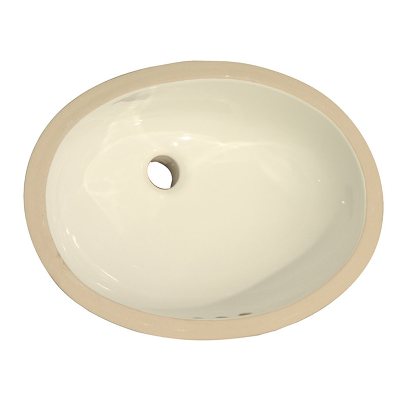 Barclay Rosa 570 16.5'' Vitreous China Oval Bathroom Sink with Overflow, Bisque