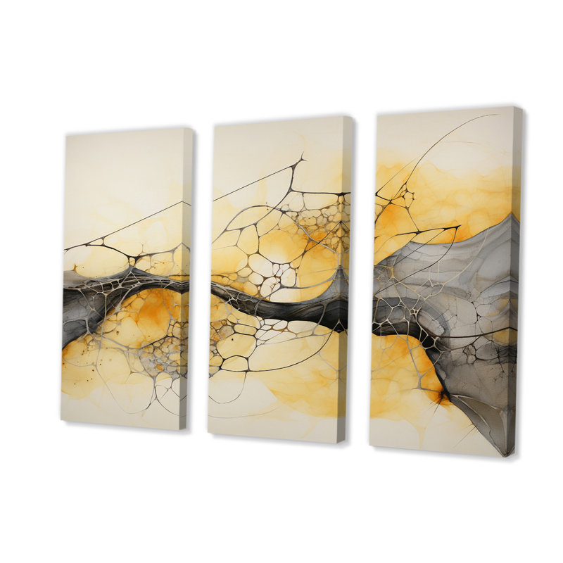 «Undefined Continuation liquid Retro Wavesii», ensemble d'art mural sur toile à formes abstraites, H 28 po x l 36 po x P 1 po