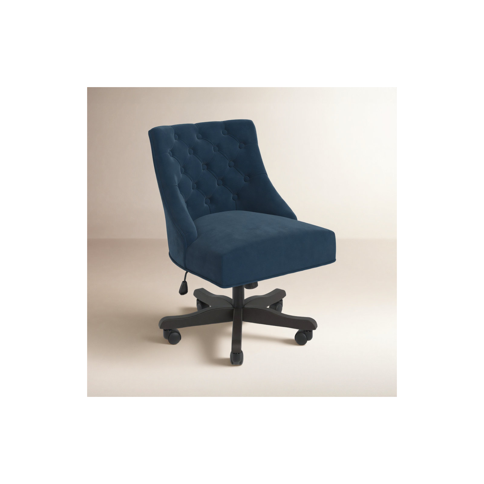 Swivel Office Chair, Navy Velvet