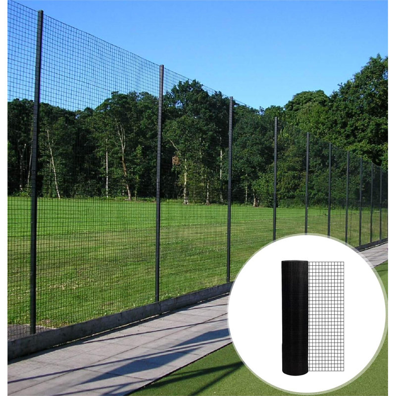 Fil métallique noir / clôture grillagée, 50 pi (24 po)