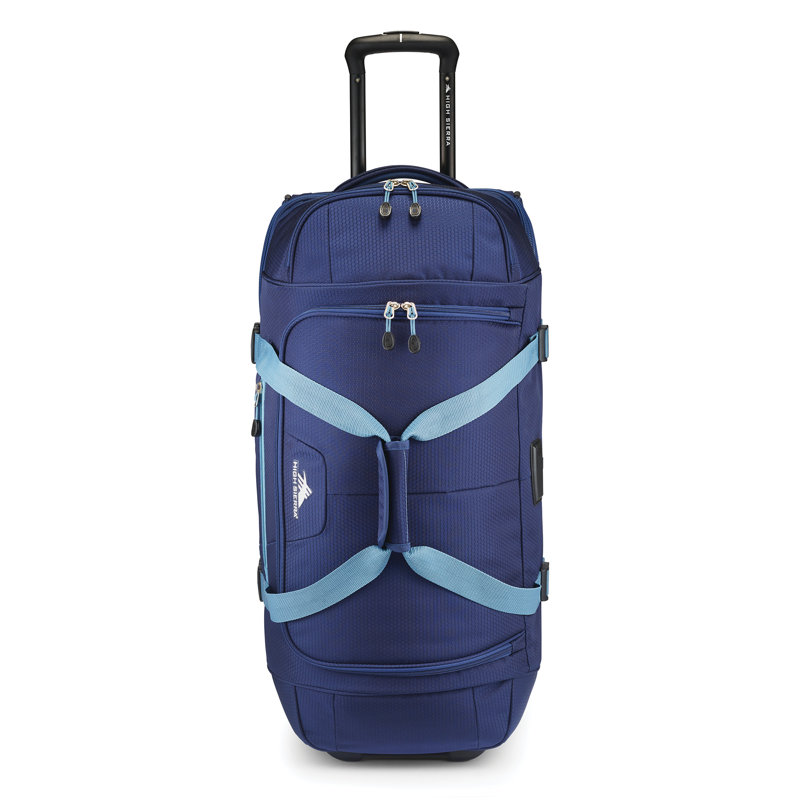 High Sierra Fairlead 28" Drop Bottom Wheeled Duffel Bag W/ Handle, Graphite Blue