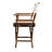 23" Brown and Ivory and Natural Wood Solid Wood Indoor Outdoor Director Chair