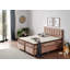 Surmatelas orthopédique ultra ferme, 71 po x 79 po | Tissu 100% coton tricoté, système multi-ressorts, fibre de silicone, mousse matelassée douce, mousse de soutien des bords | Motif géométrique, assemblé, blanc et brun-1246298468