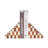 6" H Ivory and Tan Wood and Resin Checkered Bookends