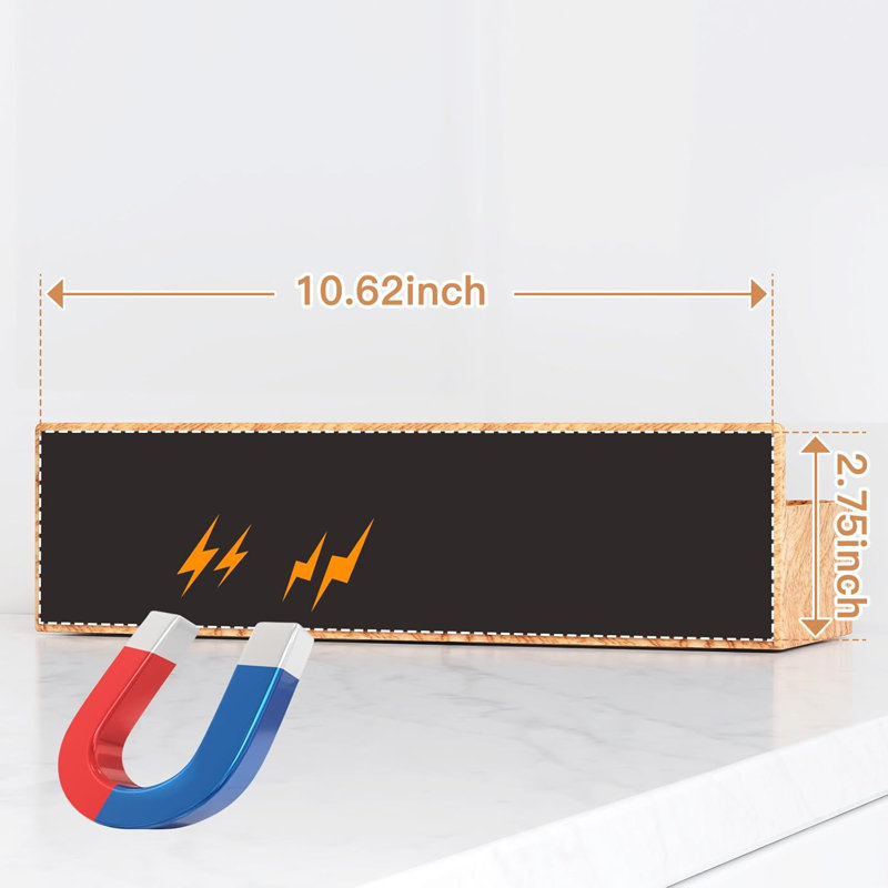Support à épices 4 pièces pour réfrigérateur, organisateur de cuisine et tablette de rangement, Grain de bois