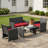 4-Piece All-Weather Patio Conversation Furniture Set, 3 Upholstered Seats With Removable Washable Cushions, 1 Side Table With Scratch-Resistant Tempered Glass Tabletop-184794951