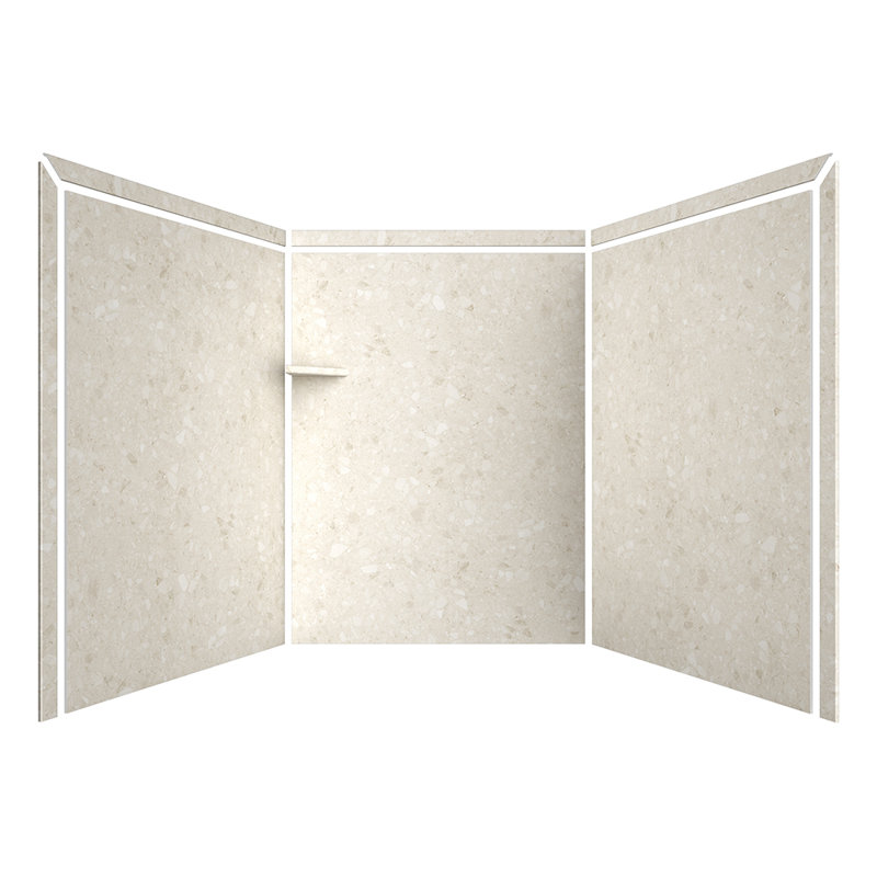 FlexStone Adaptable 60"W x 60"D x 80"H Alcove Shower Surround in Calabria, Calabria