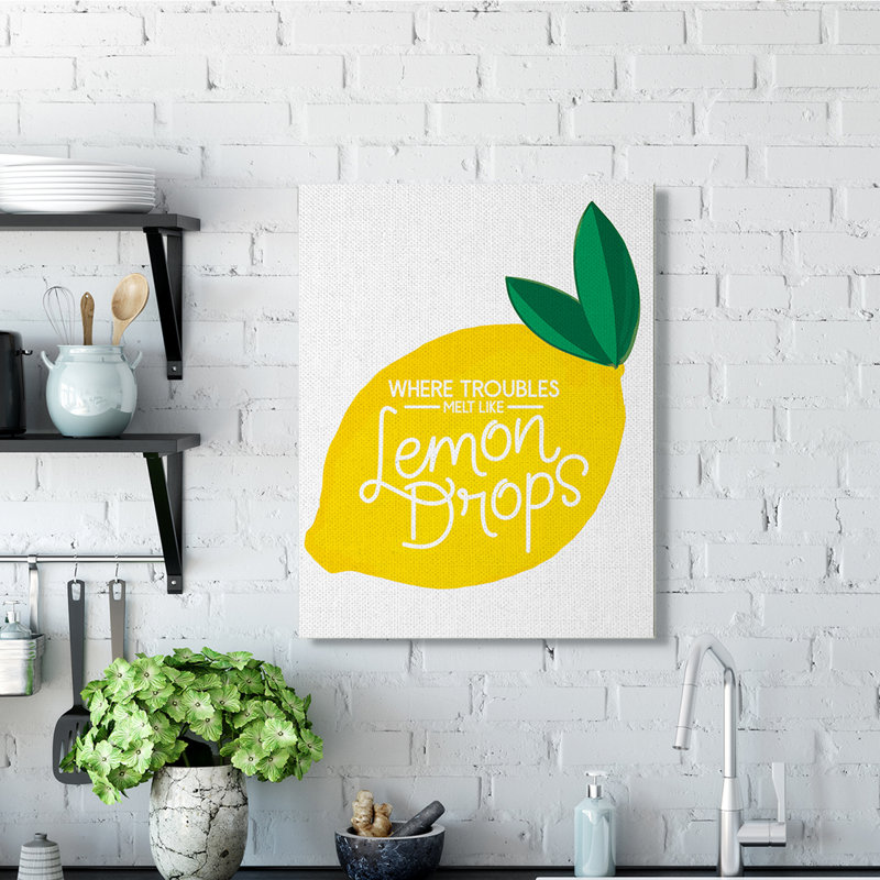 «Melt Like Lemon Drops Quote» par Jean Kelly - impression, Toile tendue, H 30 po x l 24 po