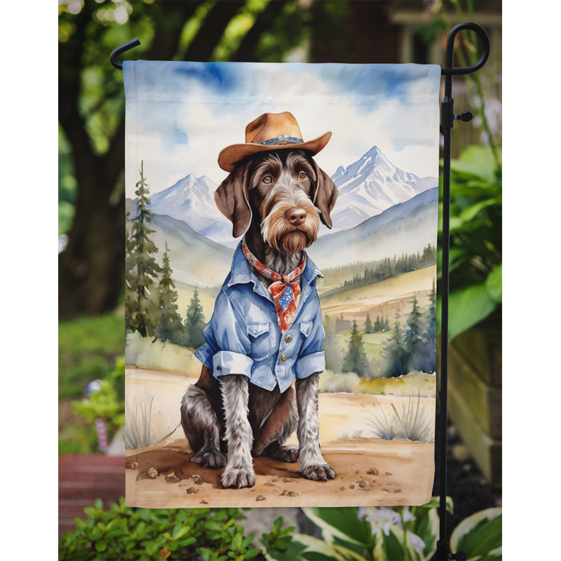 Cowboy Welcome Garden Flag, German Wirehaired Pointer