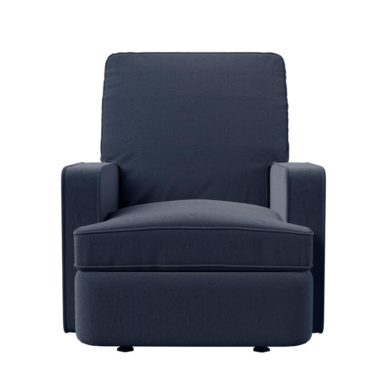 Emily Upholstered Reclining Rocking Chair, Blue