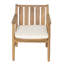 Chaises de salle à manger pour patio, ensemble de 2 chaises en bois d'acacia avec coussins, style teck moderne