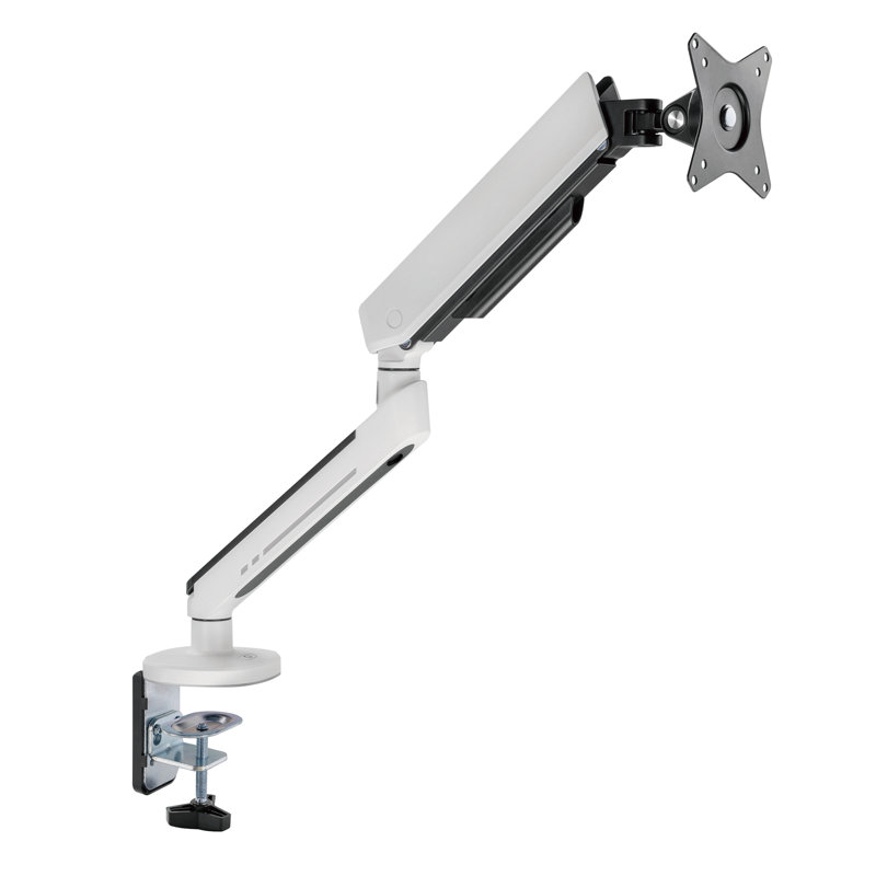 ALFA Furnishing Single Screen Desktop Mount, White