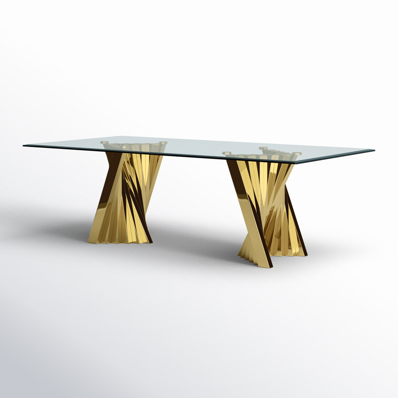 Table de salle à manger Ammerman, Doré, L 46 po x L 94 po