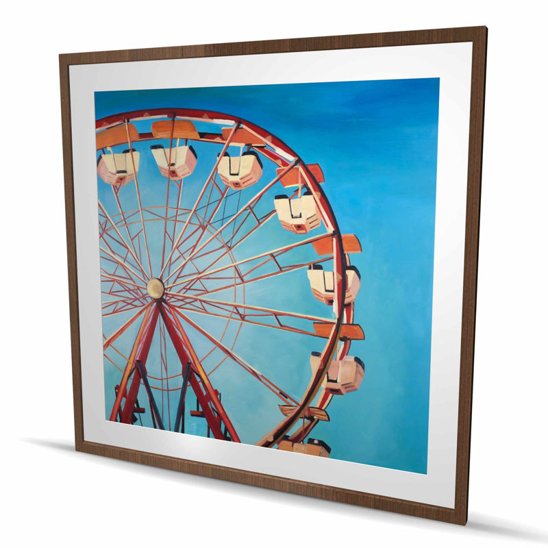 Grande roue par une belle journée - corail, H 48 po x l 48 po, Brun
