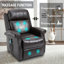 Fauteuil inclinable bleu en similicuir-2008930394