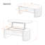 Table basse à plateau relevable de 47,2 po avec compartiment caché, table centrale en bois partiellement assemblée, plateau de table ovale moderne pour le salon-129345737