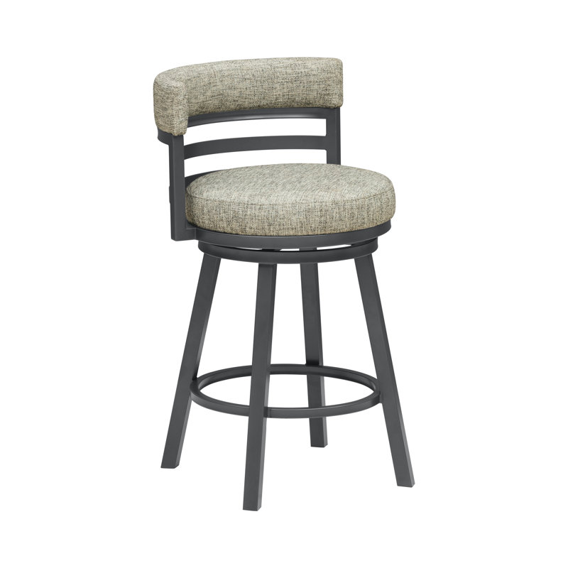 Tabouret de bar Olney, Ardoise tricotée, Tabouret de comptoir (siège d'une hauteur de 26 p