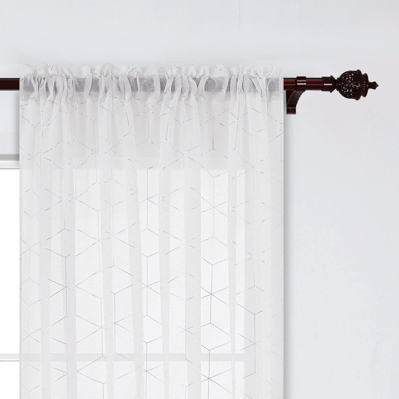 Arwen Sheer Curtain, Black, 52" W x 84" L