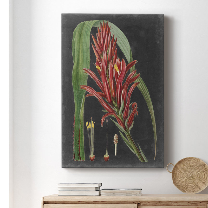 Dramatic Tropicals II - peinture sur toile tendue, H 18 po x l 12 po x P 1 po