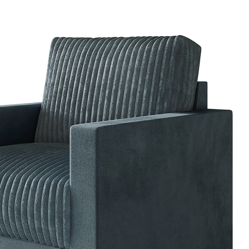 Fauteuil en velours 31,72 po Shadybrook, Velours bleu