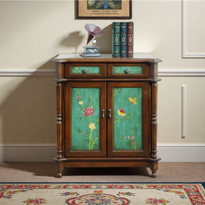 American Vintage Shoe Cabinet Side Cabinet 9 Pair Shoe Storage Cabinet