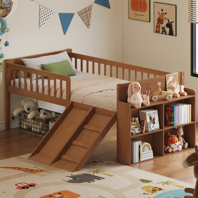 Twin Bed Frame with Storage Shelf
