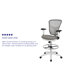 Mid-Back Mesh Ergonomic Drafting Chair with Adjustable Chrome Foot Ring, Adjustable Arms-2033867498-2033867497