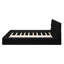 Grand lit tapissier noir Elegant - Taille des matériaux de construction, aucun assemblage requis-96796736