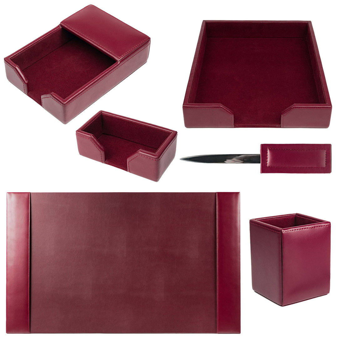 Jovie Leather Desk Organizer Set Rebrilliant 