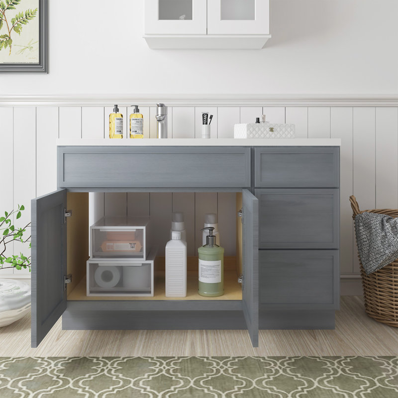 Base de meuble-lavabo simple 45 po seulement, Argent argent