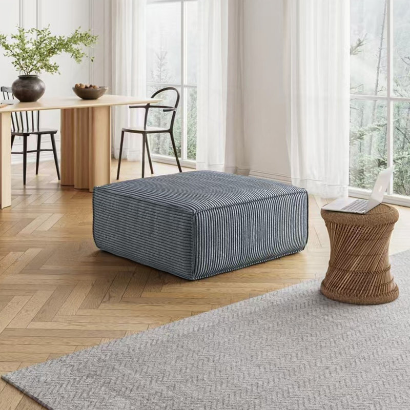 Canapé modulaire / repose-pieds gris foncé, Gris antique, H 11,02 po x l 10,63 po x P 34,25 po