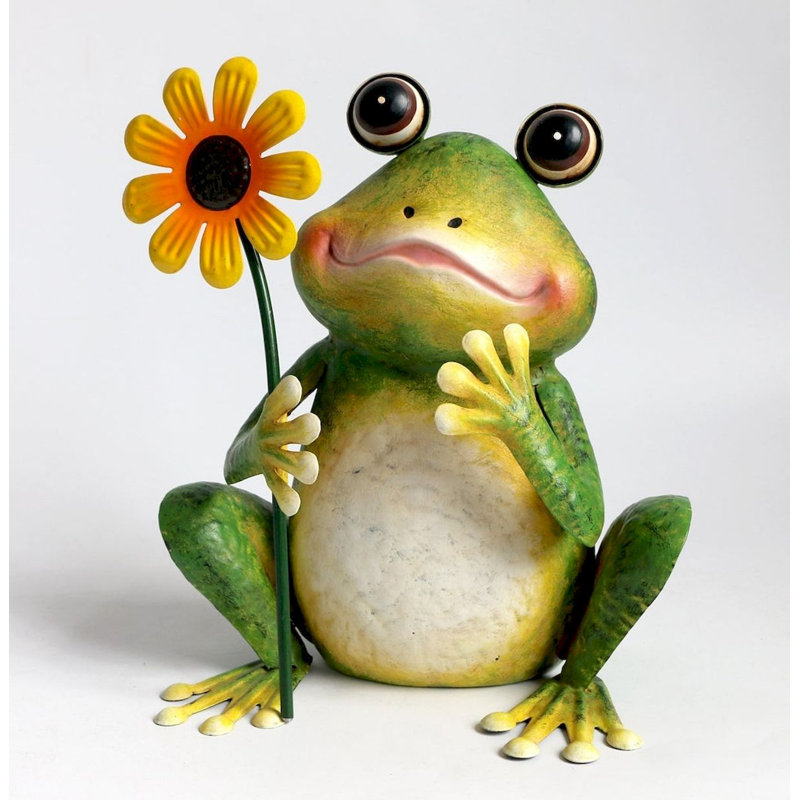 Statue de jardin grenouille en métal