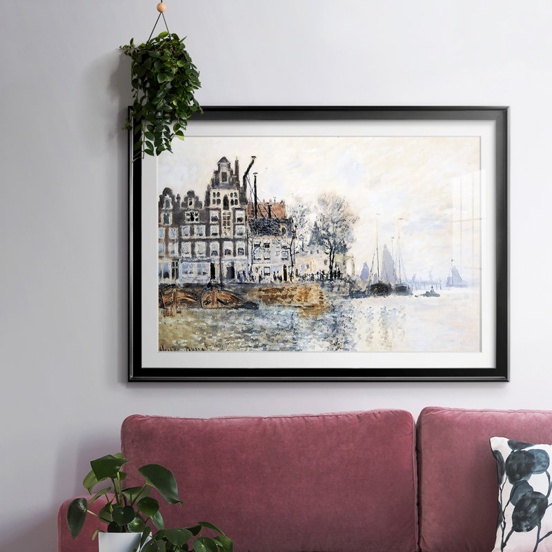 View of Amsterdam, 1874-FramedFramed Print W Beveled Matt and Glass, Noir, H 15 po x l 21 po x P 1,5 po