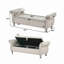 Banc de rangement en velours doux avec boutons en cristal et 1 coussin-247126427