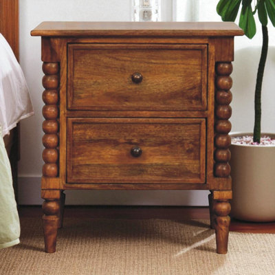 55cm W Solid Wood Bedside Table