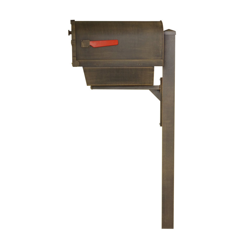Aluminum Post Mounted Mailbox with Magnetic Closure
