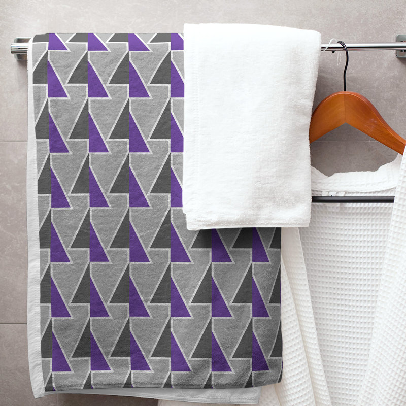 Jordao Bath Towel, Dark Purple/Gray/Black