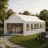 Tente de réception avec abri d'auto 20 'x 40' avec 4 sacs de rangement et parois latérales amovibles, pavillon de jardin extérieur avec 4 tubes de sol, tentes commerciales pour les fêtes, barbecue avec 4 sacs de transport