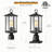 16" Outdoor Post Lights, Pole Lamp for Outside, Lamp Post Light Fixture with Pier Mount Base, Matte Black