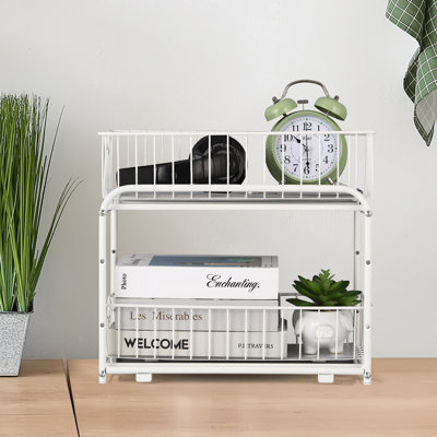 Organisateur de meuble-lavabo à 2 niveaux blanc