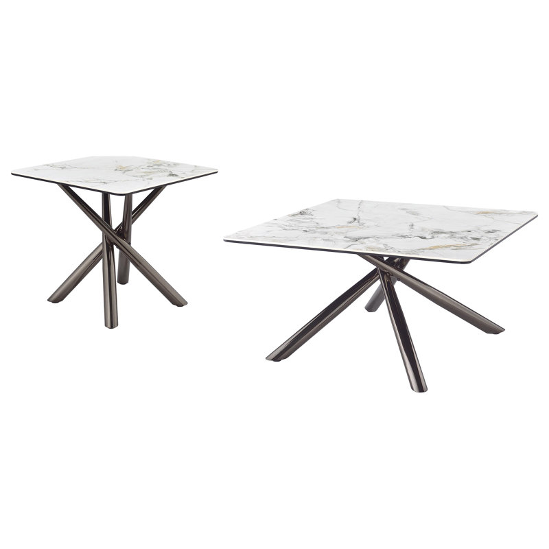 Ensemble de tables basses Eudora, 2 pièces: table de bout, table basse
