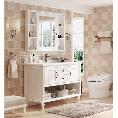 Meuble-lavabo en chêne American Country Style