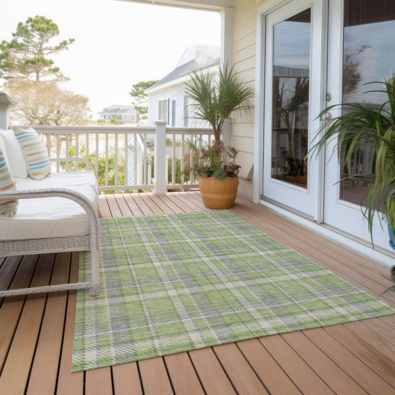 Plaid Indoor / Outdoor Rug, Rectangle 2'6" x 3'10"