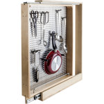 3" Base Cabinet Filler with Stainless Steel Pegboard Organizer