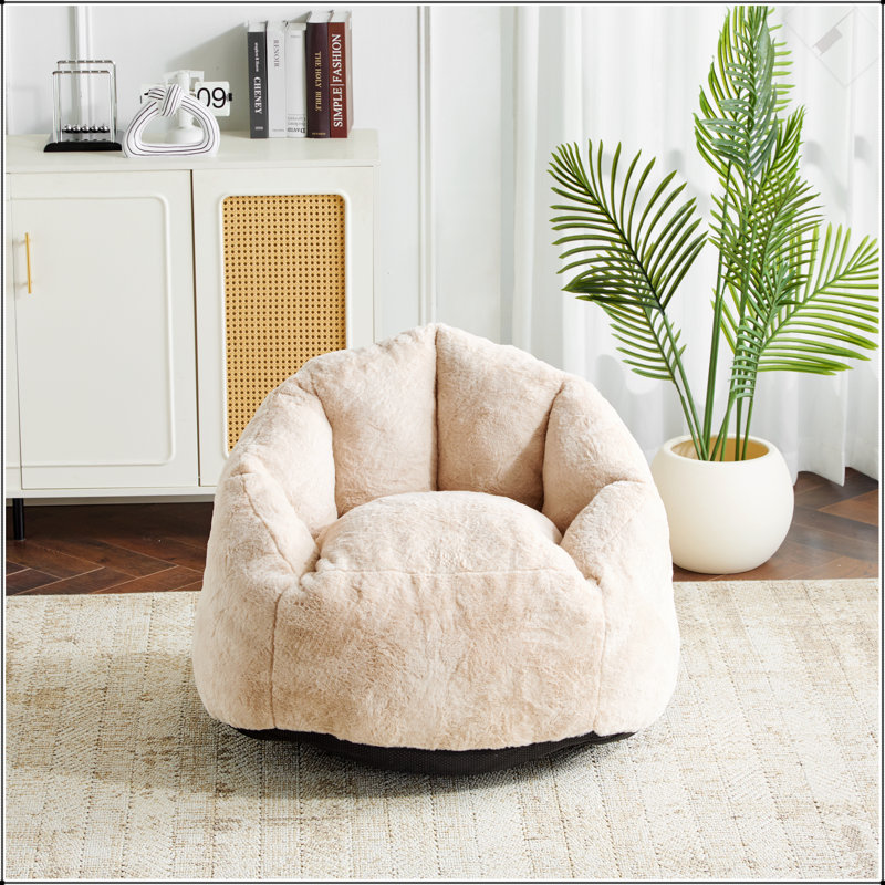 Albi Indoor Cozy Armchair-Style Bean Bag, Beige, Ergonomic Design For Ultimate Comfort And Style