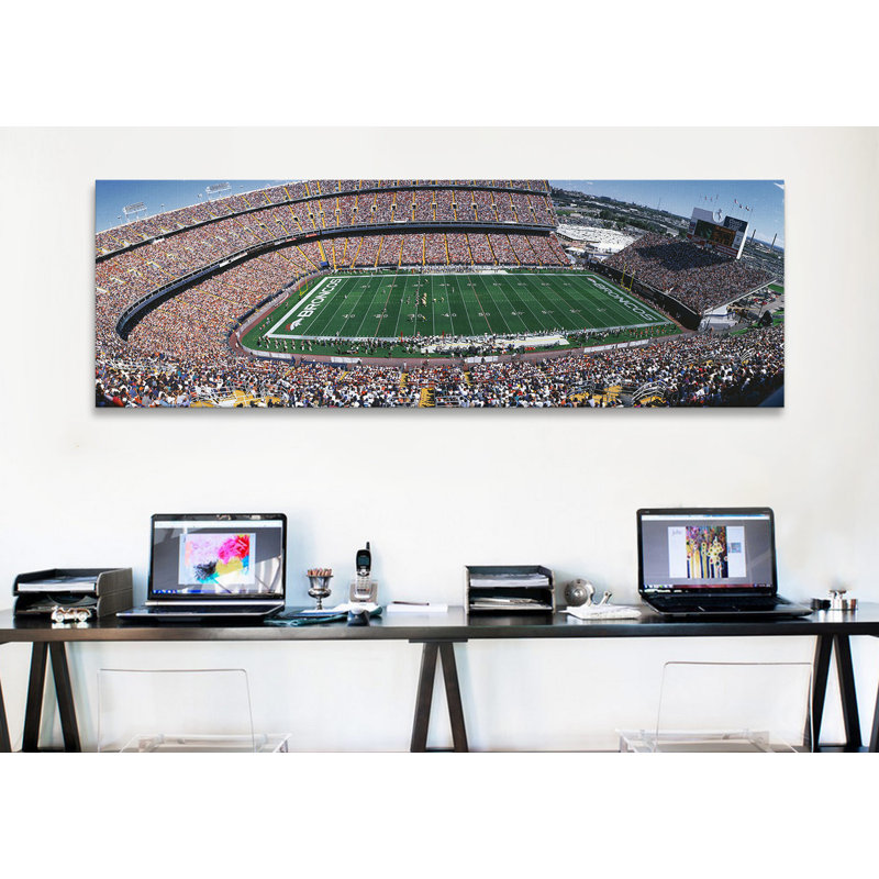 Sold Out Crowd at Mile High Stadium par Panoramic Images - Reproduction de photo panoramique sur toile tendue, Toile tendue