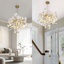 Lustre 7 branches à branches dorées 7,6 po avec ginkgo en céramique