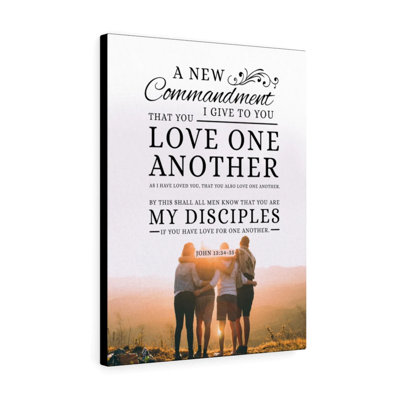 Canvas Love One Another John 13:34-35 - Wrapped Canvas Print